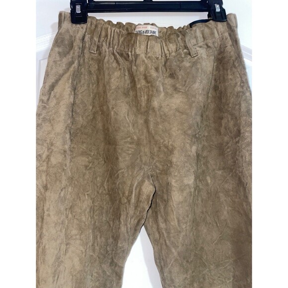 Zadig & Voltaire Women's Genuine Suede Flare Trousers size 40/8US NWT Pull On - Picture 3 of 14